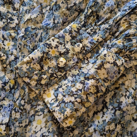 Sezane Tianna Shirt In Blue Floral Size 38 / US 6 / M - Picture 7 of 12